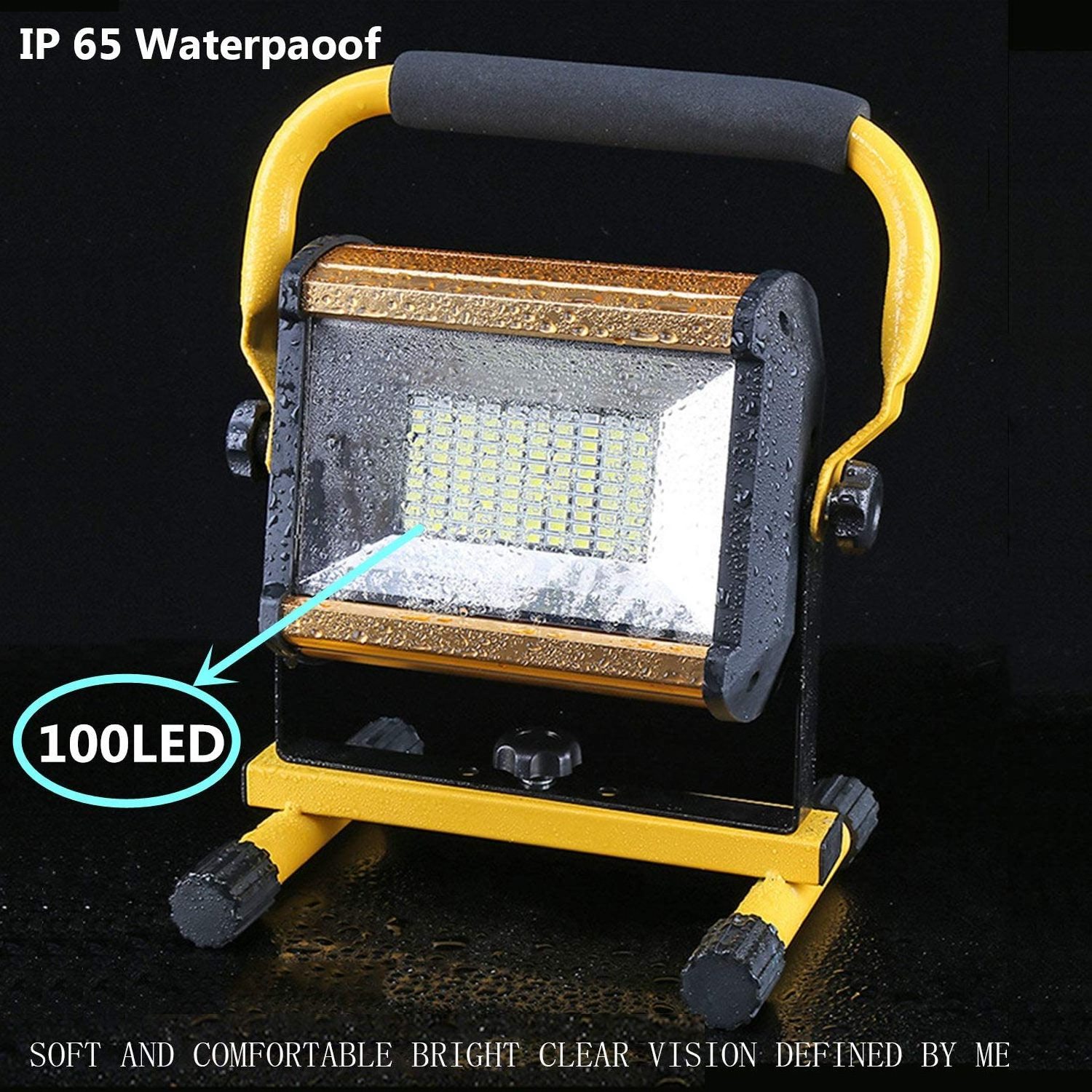 Factory Supply 100W Work Light Portable Rechargeable Ip65 Waterproof USB Charging Flash LED Flood Emergency Camping Light