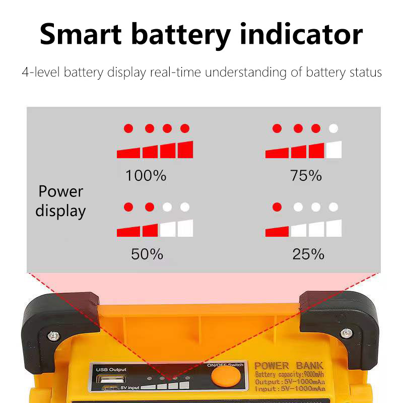 OEM Solar Charging Panel Led Working Light Outdoor Camping Solar Led Lanterns Emergency Light Rechargeable LED Solar Flood Light