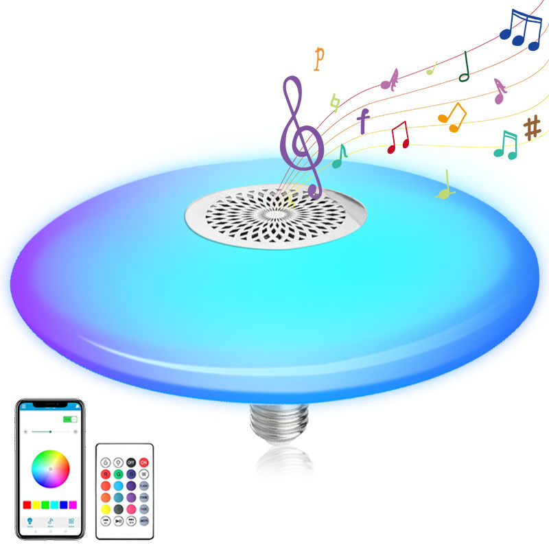 Smart Music Bulb LED RGBW Colorful Remote Control APP Color Changing 20W E27 Music Playing LED Light Bulb