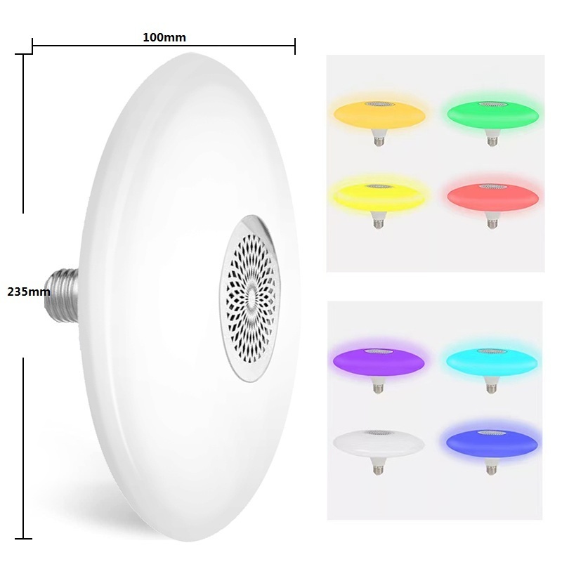 Smart Music Bulb LED RGBW Colorful Remote Control APP Color Changing 20W E27 Music Playing LED Light Bulb