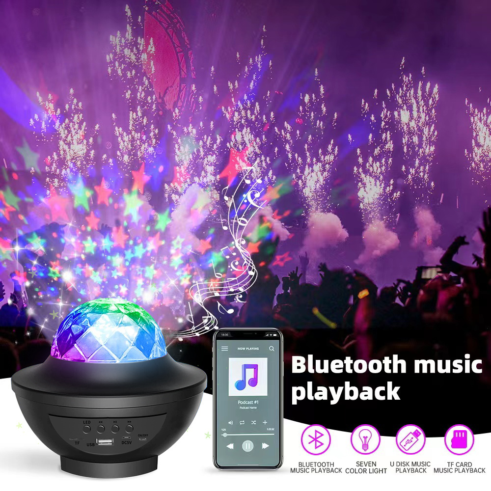 Galaxy Projector Northern Lighting with Music Speaker Starry Nebula RGB Ceiling Projector Bedroom Baby Kids LED Galaxy Projector