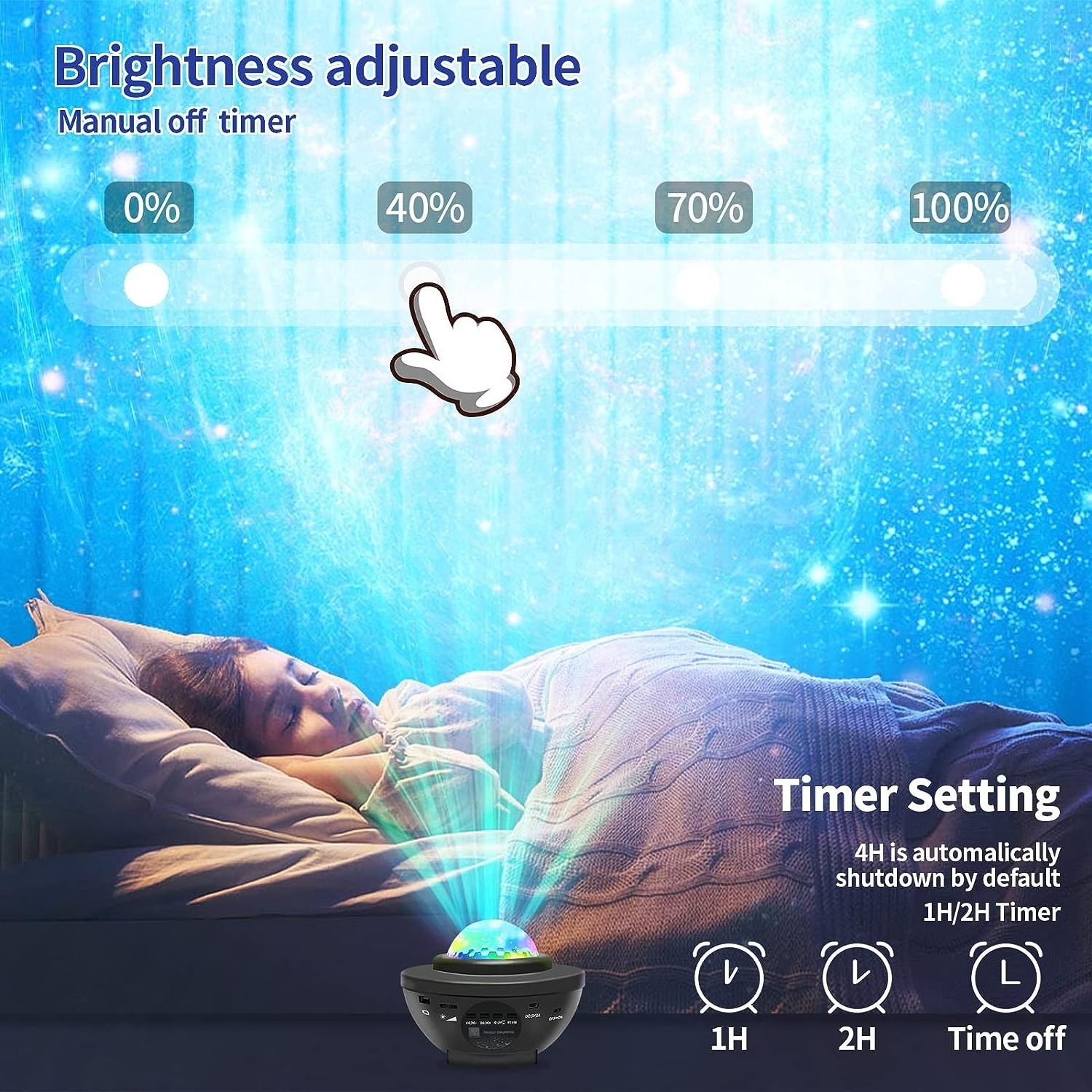 Music Speaker Star Night Light Projector Starry Portable Laser Space Timer Kids Adults Bedroom Sky Galaxy Projector Light