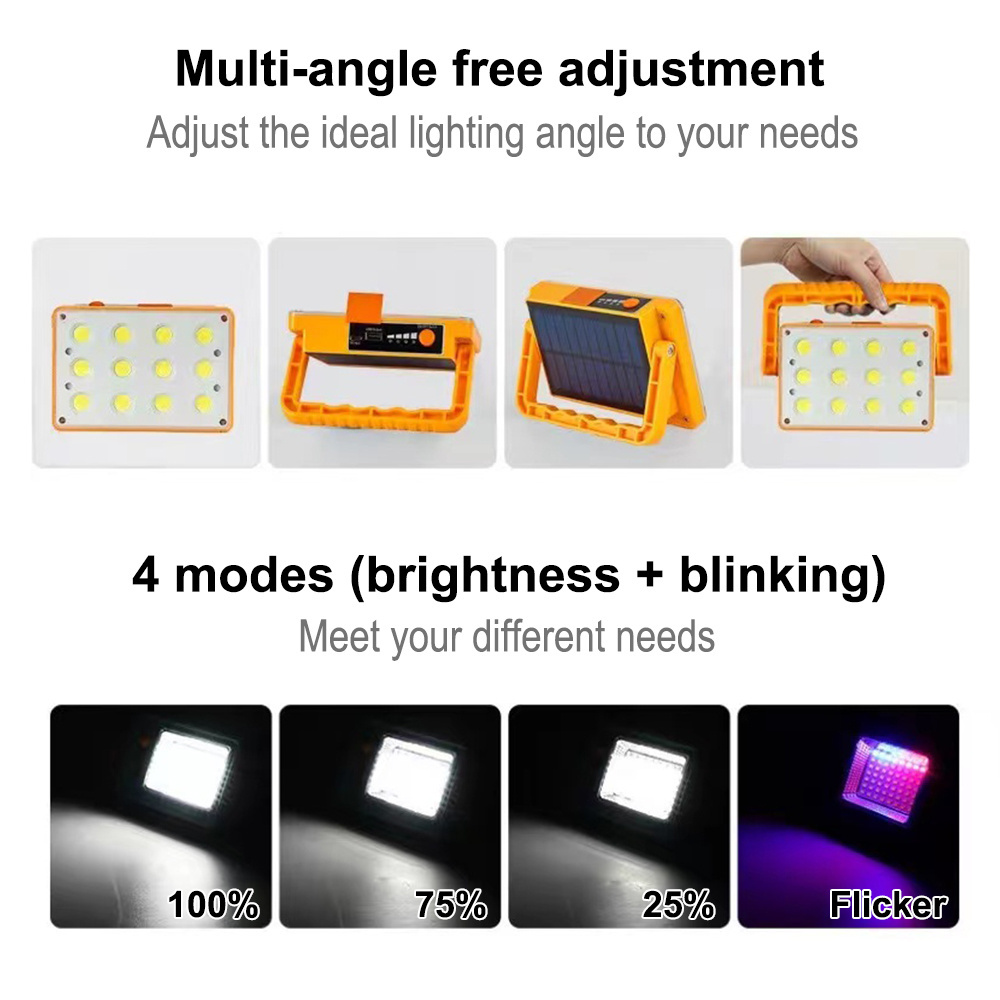 Cob Work Light USB Rechargeable Camping Light Outdoor Indoor Floodlight with Stand Handheld Portable Cob Work Lights