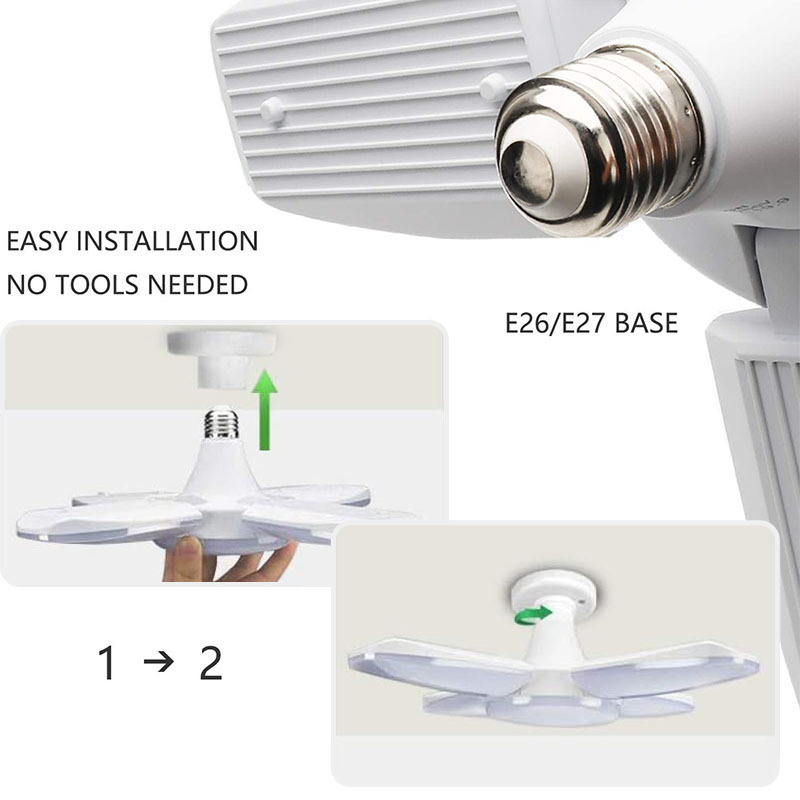 OEM Factory LED Garage Light E27 Base Bulb Workshop Warehouse Barn Lighting Garage LED Low High Bay Foldable LED Garage Light