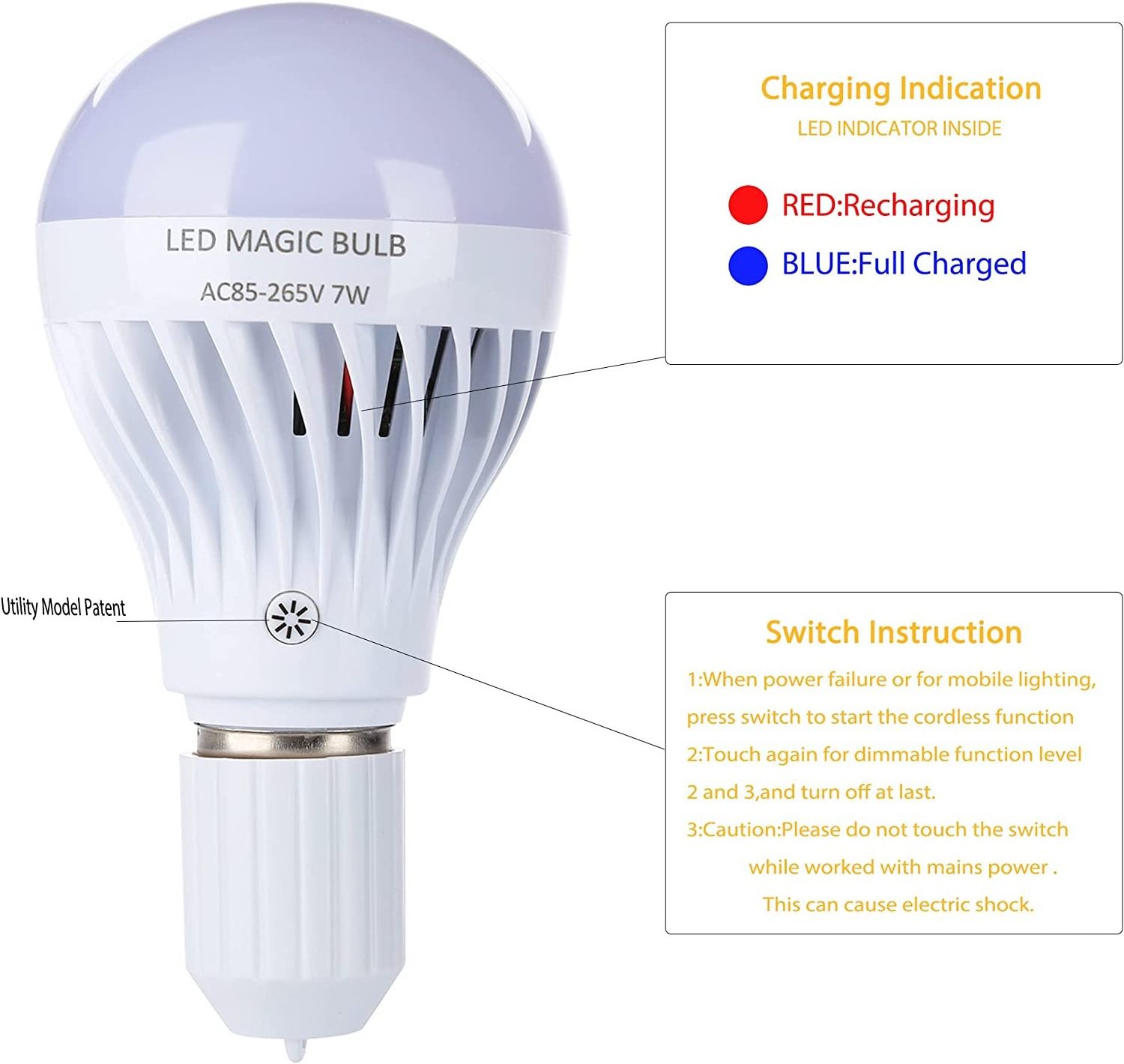 Factory Supply LED Recharge Light Bulb E27 Energy Saving Portable Remote Control Home Camping Emergency LED Rechargeable Light