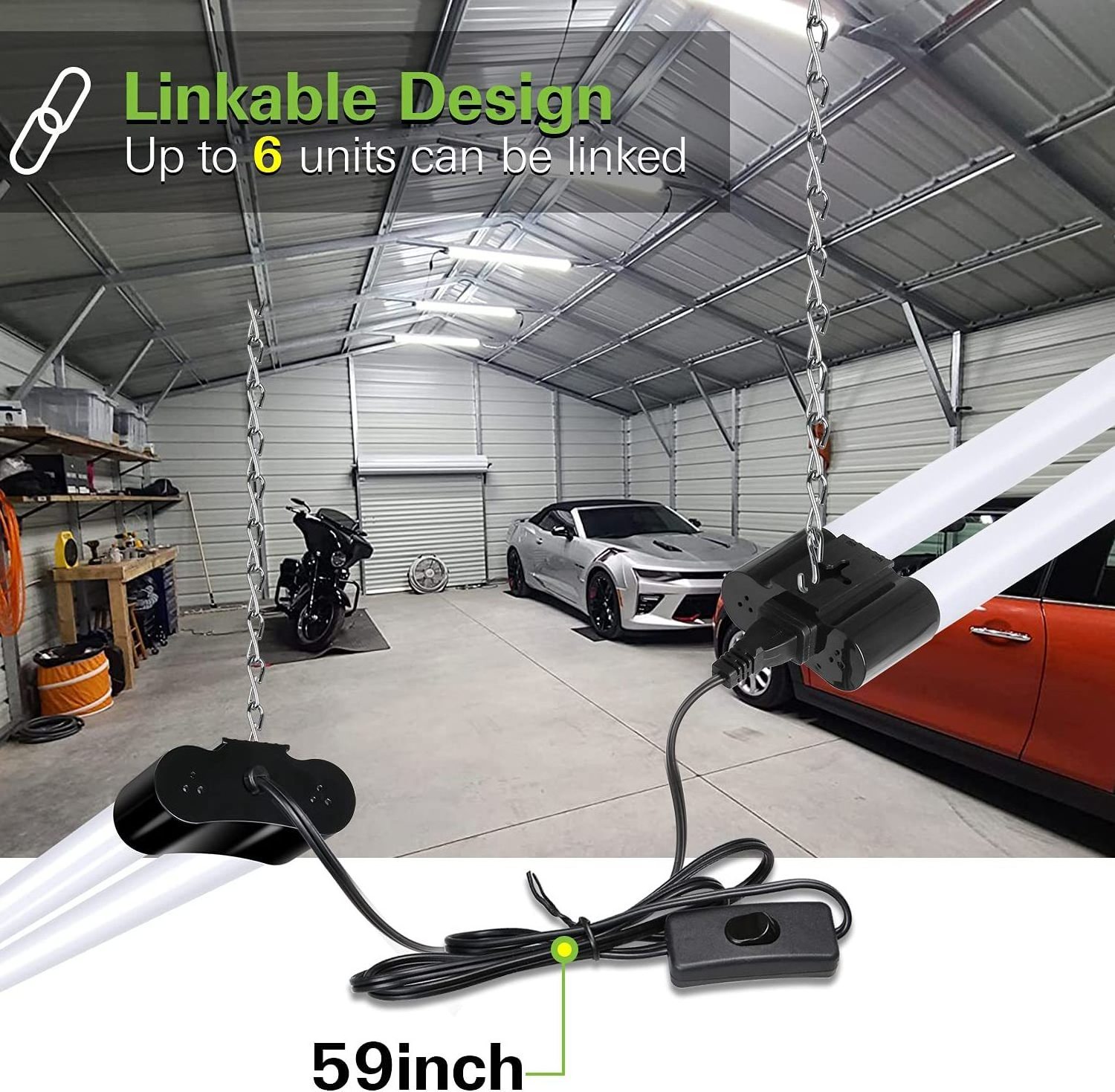 LED Fixture Linkable Shop Lights T8 Led Tube Light Workshop Garage Warehouse Flushmount Ceiling Led Shop Light 4 ft