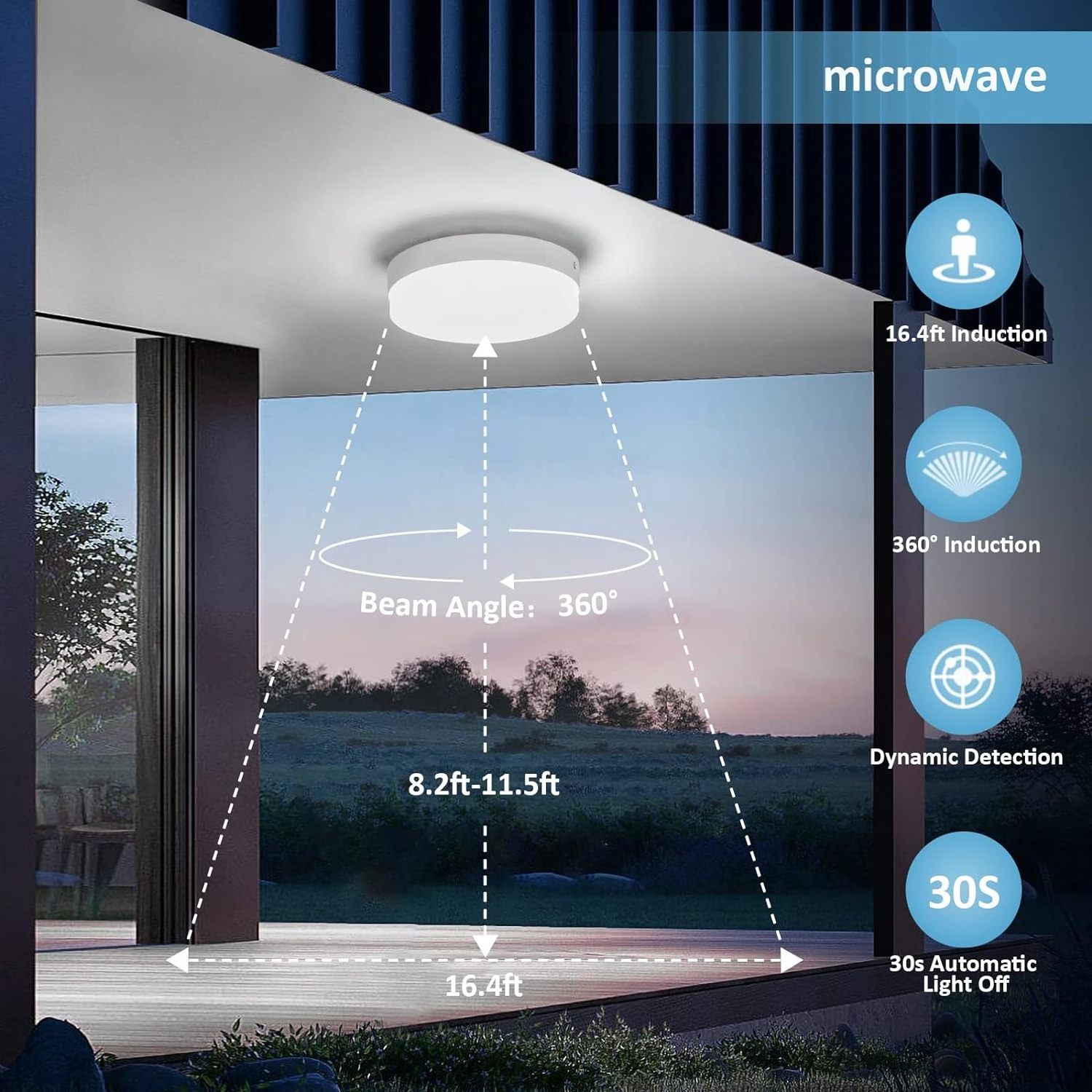 Factory Wholesale Round Ceiling Lamp for Indoor Home Lighting Fixtures Modern Smart PIR Motion Sensor Light Led Ceiling Light