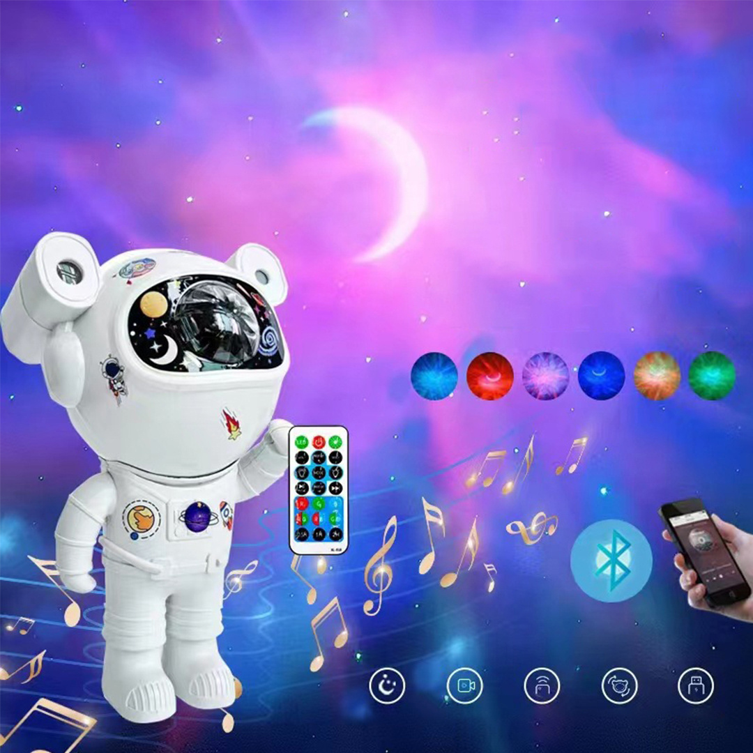 Astronaut Projector Lamp Music Speaker Star Moon Nebula Ceiling Night Light Space Timer Led Astronaut Galaxy Projector Lighting