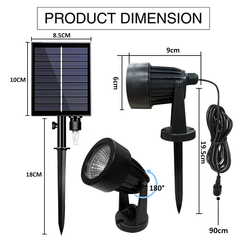 Solar Powered Spotlight High Quality Outdoor Landscape Lighting IP65 Waterproof Garden Security Light Solar Led Spotlight