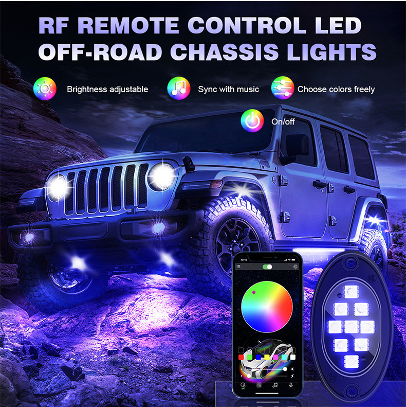 OEM RGB Car Underglow Light Kit Ble App Control Waterproof Others Car Light Accessories Truck ATV UTV SUV Car Led Rock Lights