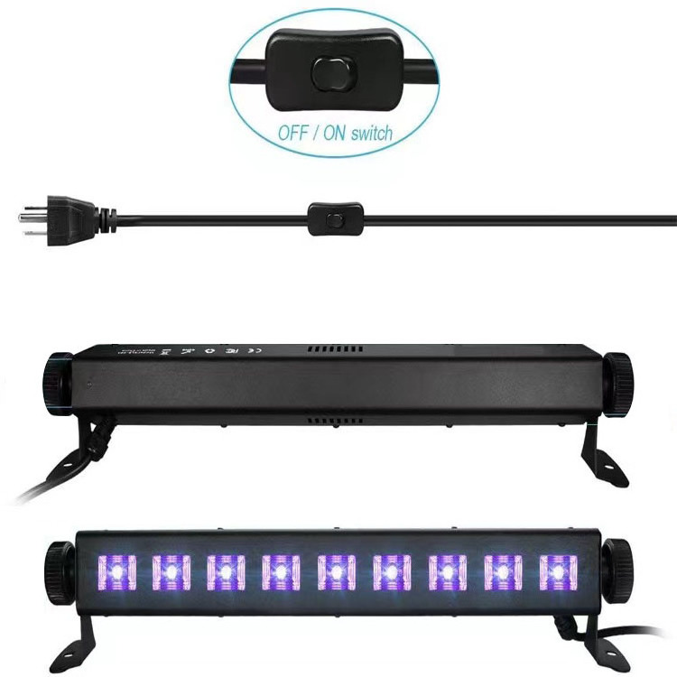 UV LED Black Wall Wash Light 27W Beam Lights Bar with Power Cord and Switch Waterproof Party Tree Disco Lamp Wall Wash Bar Light