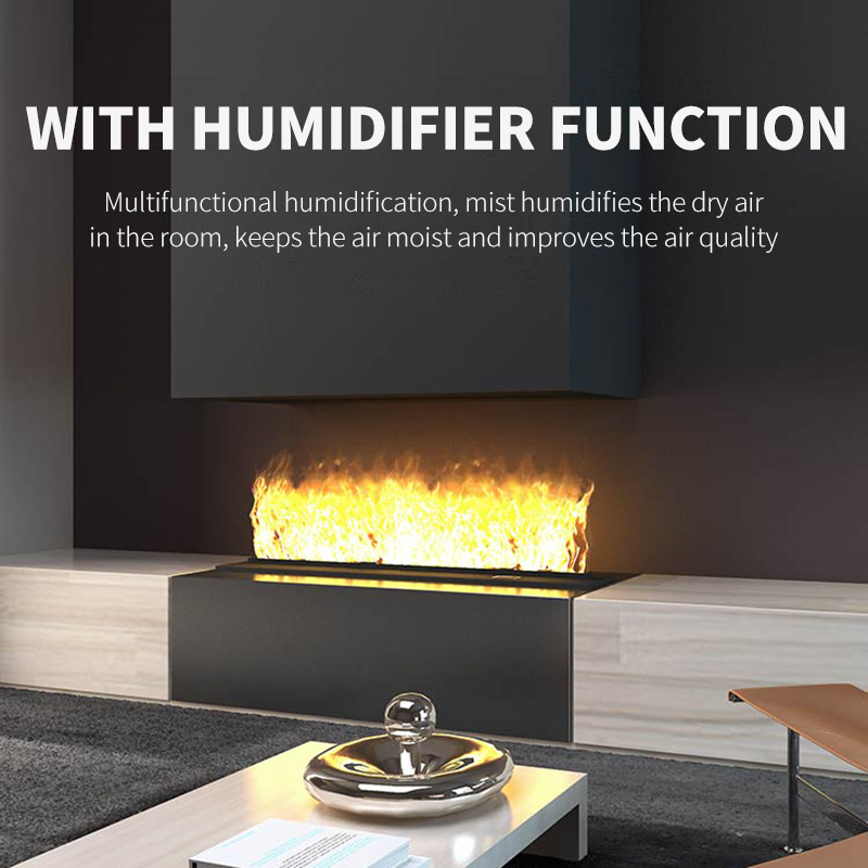 Steam Water Fireplace Flame Humidifier Remote APP Control Indoor Chimney Color Changing LED Wall Mounted Electric Fireplace