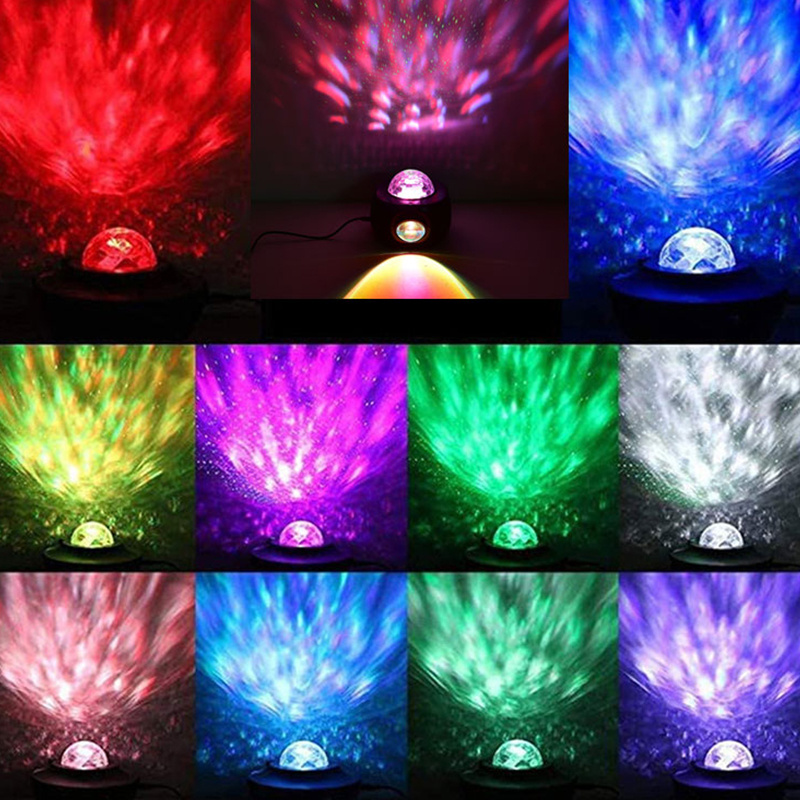 ODM Manufacturer Starry Projector Light Music Player Wave Laser Star Night Light IR Remote Christmas RGB LED Light Projector