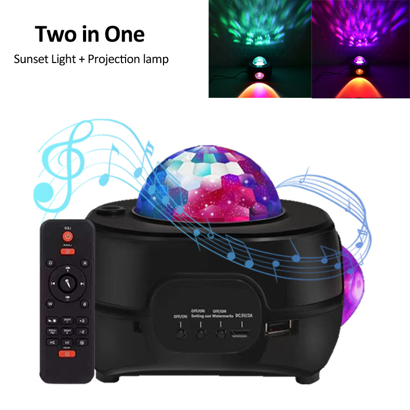 ODM Manufacturer Starry Projector Light Music Player Wave Laser Star Night Light IR Remote Christmas RGB LED Light Projector