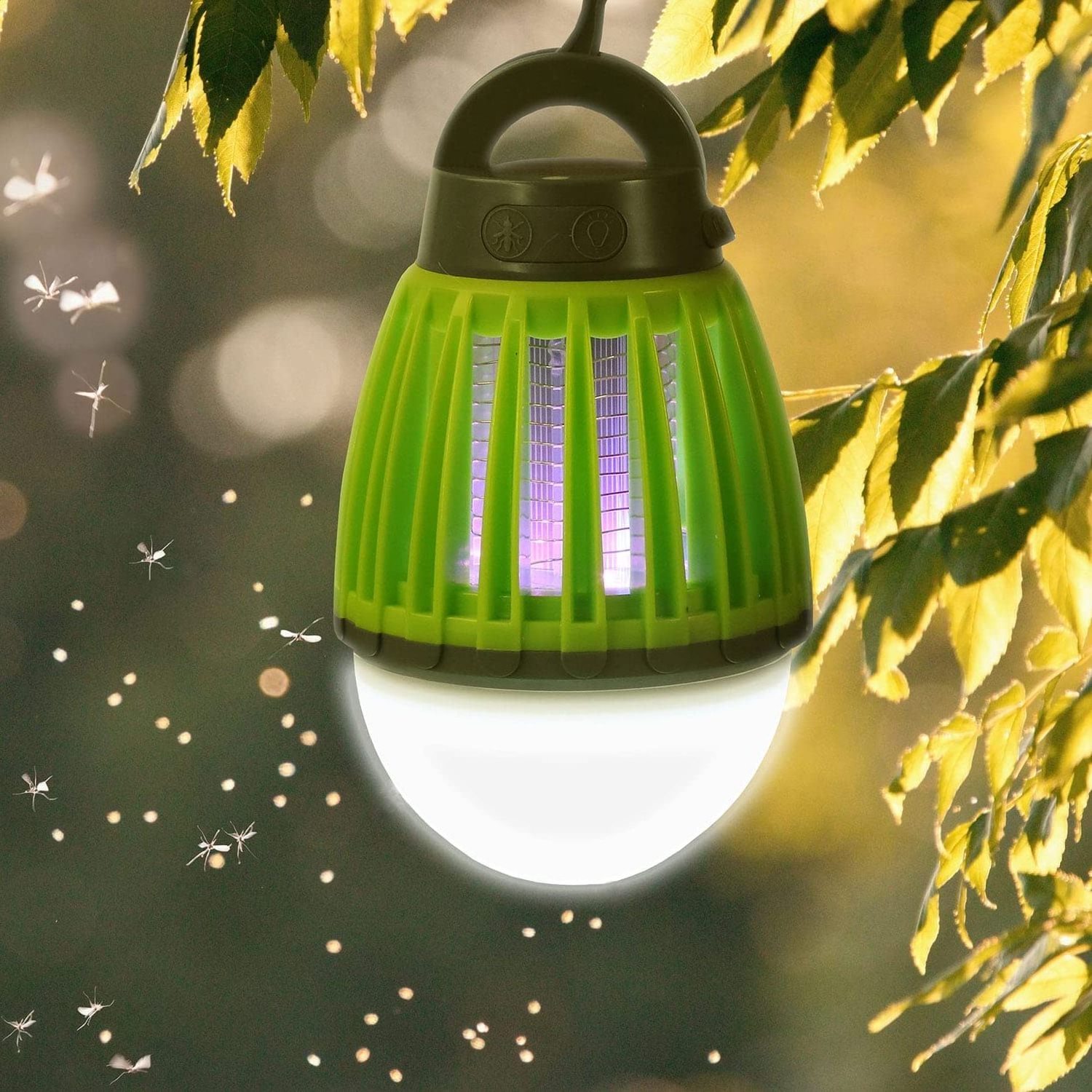 Factory Price Portable Mosquito Killer Light Hanging Loop USB Bug Zapper Light Bulb 2 in 1 Mosquito Killer Lamp Rechargeable