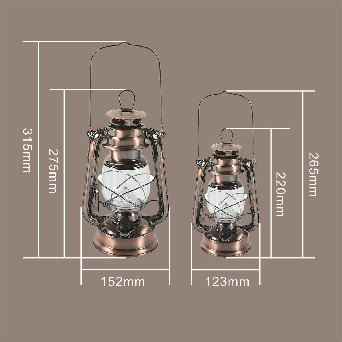 Warm Light Iron Vintage Glass Oil Kerosene Lamp Wick Camping Portable Lamp Rechargeable Flame Light Hurricane Lantern Oil Lamps