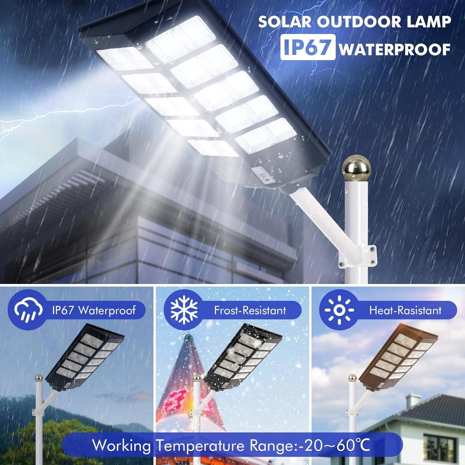 Factory Motion Sensor Energy Solar Flood Light 1000W 3000W with Remote outdoor IP67 Led All In One Solar Street Light 1000W