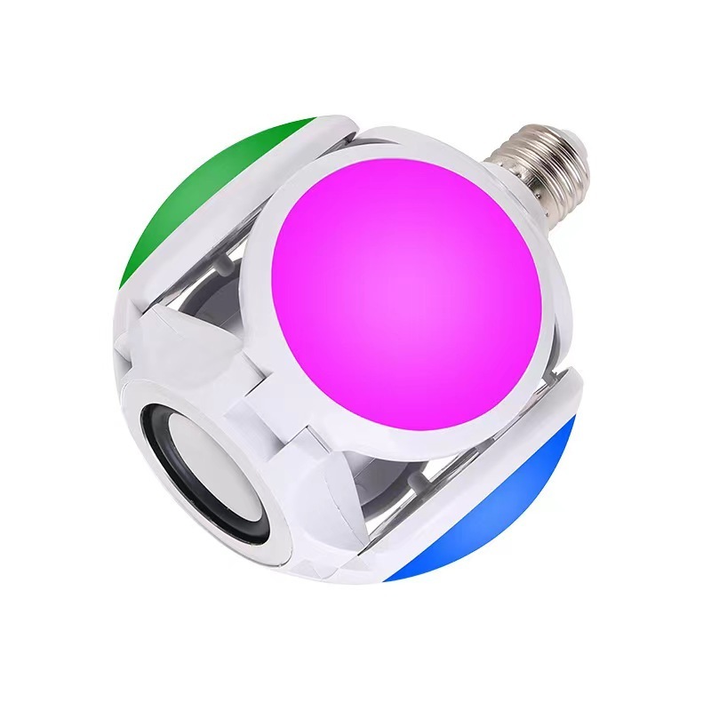 Factory Football LED Music Bulb E27 RGB Multi Color Changing Smart Bulb Speaker Foldable Remote APP Music Sync LED Light Bulbs