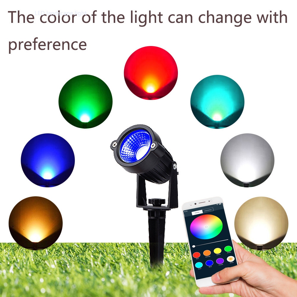 WIFI BLE Pathway Lights RGB LED Spotlights Smart APP Remote Color Changing Tree Outdoor Landscape Lighting LED Garden Light