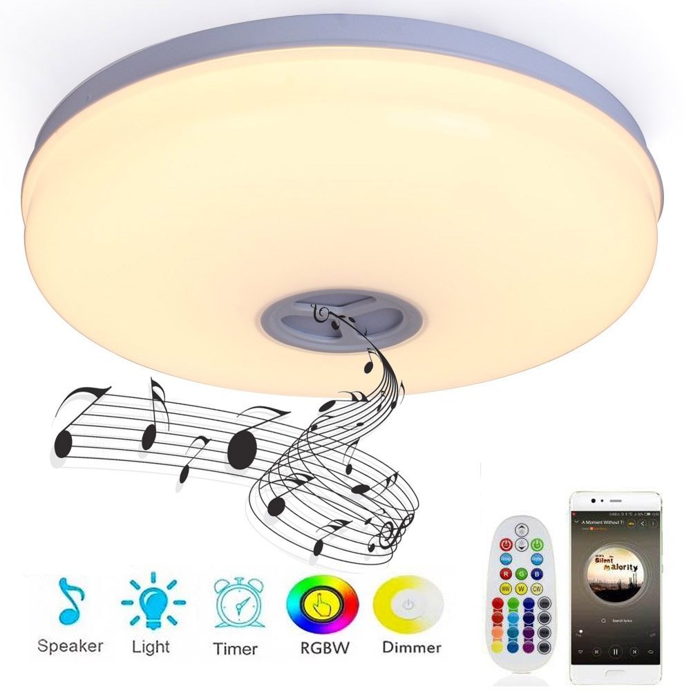 Indoor Decorations 24W Music Sync LED Light Remote Control Dimmable RGB CCT Bedroom Living Room Blue Tooth LED Ceiling Light