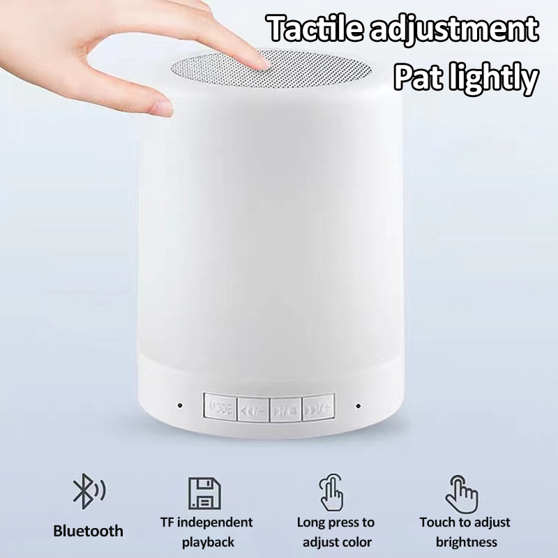 Night Light for Bedside Desk Bedroom Kid Room Sensor Bedside Night Lamp Color Changing Warm White Touch Lamp Portable Speaker