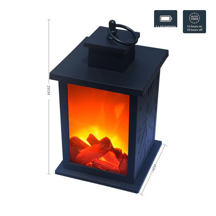 LED Simulation Flame Fireplace Decorative Wind Lamp Indoor Intelligent Touch Switch Battery Powered Electric Fireplace Lanterns