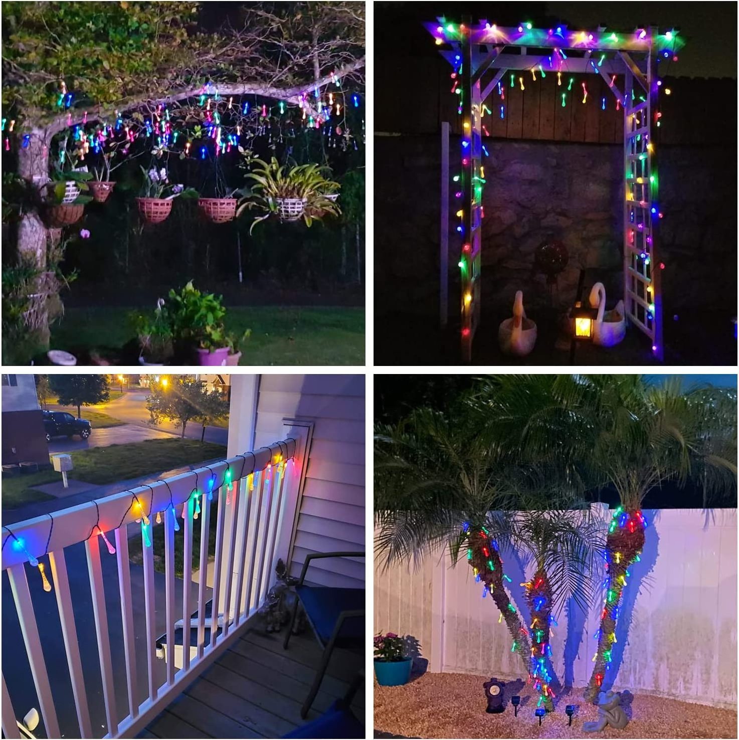 OEM Holiday Fairy Water Droplets Bubble LED Light Strings Garland Crystal Decorative Waterproof Solar Christmas Lights Outdoor