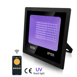 UV LED Flood Light 365NM Purple Stage Lighting Remote Timer IP66 Waterproof for Dance Party Body Paint Black LED Flood Light UV