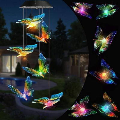 Hanging Lights Garden Yard Decor Solar Hummingbird Wind Chimes Butterfly Gifts Wind Chime Lights Led Solar Wind Chimes Outdoor