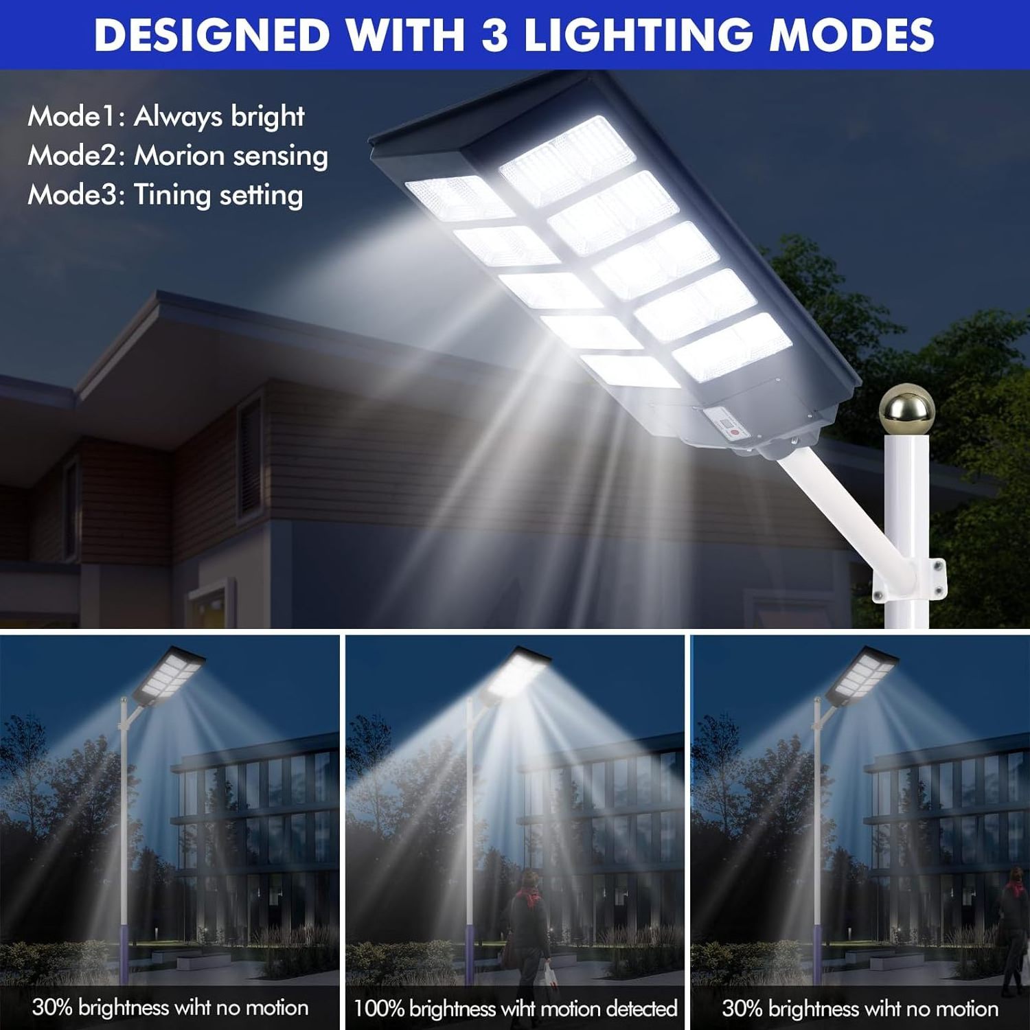 Factory Motion Sensor Energy Solar Flood Light 1000W 3000W with Remote outdoor IP67 Led All In One Solar Street Light 1000W