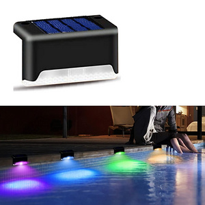 Solar Pool Side Lights Color Changing Outdoor LED Step Light Waterproof Pool Accessories Easter Decor Stairs Solar Deck Lights