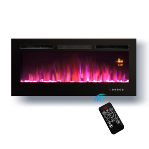 LED Fireplace Electric Heater Remote Control TV Stand Flame Insert Modern Color Changing LED Electric Fireplaces Wall Mounted