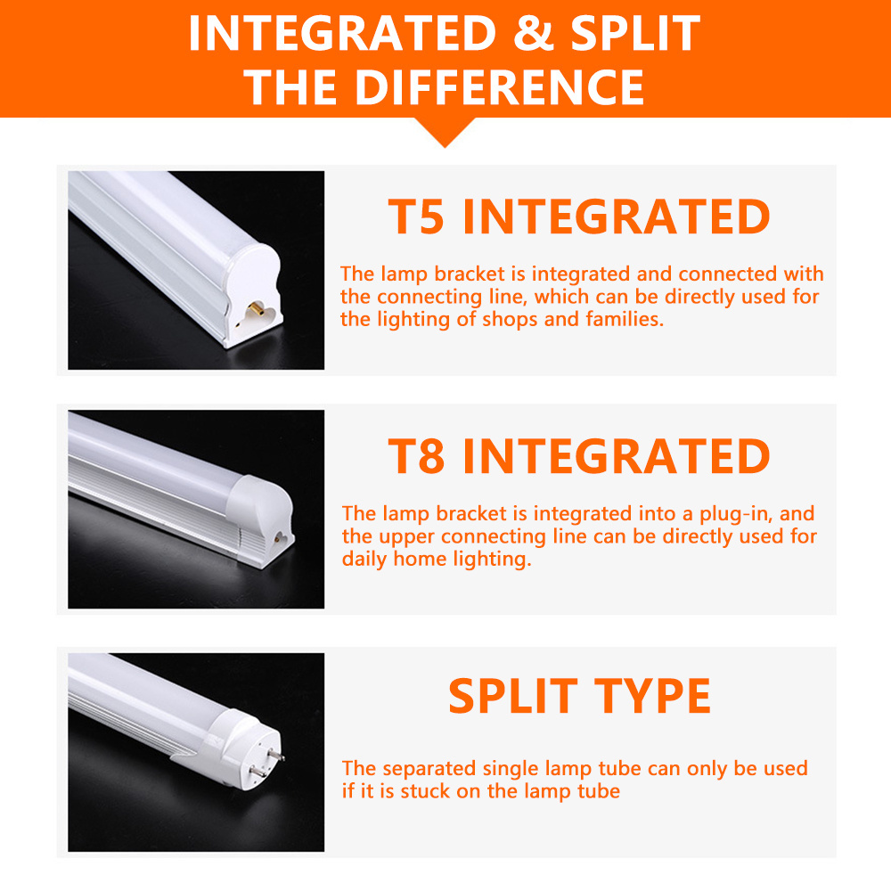 Factory Supply Linear Tube Lighting Housing Fluorescent Fixture T5 T8 18W Integrated Indoor Shop China Hot Jizz LED Tube Light