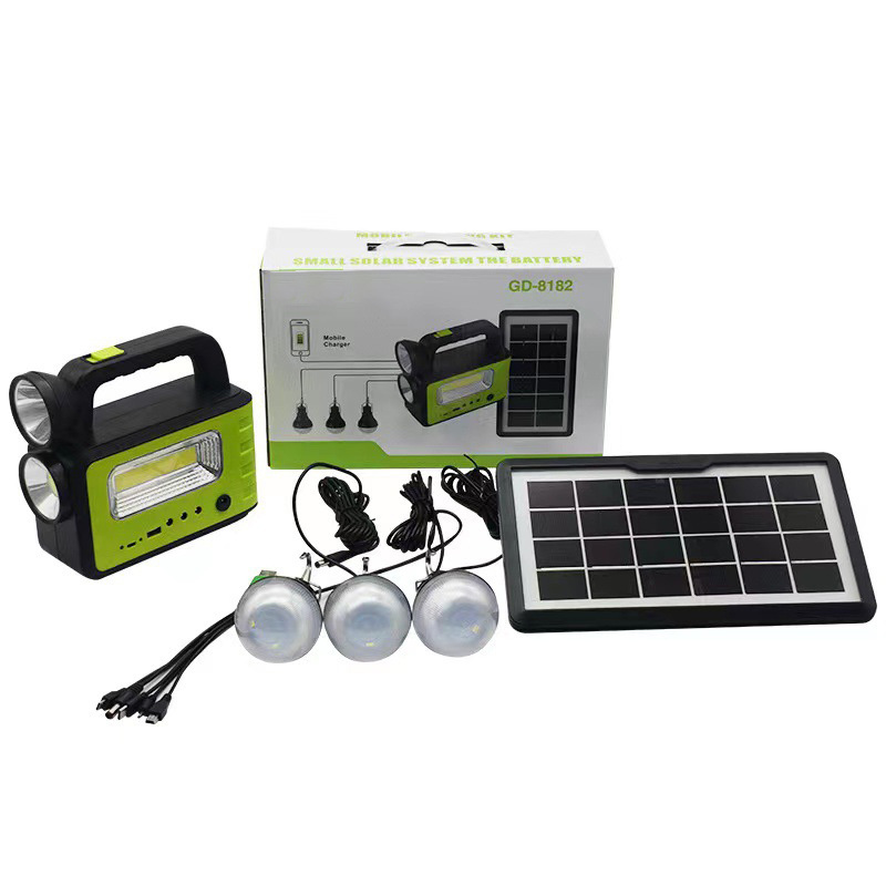 Led Spot Light Solar Charging Panel Portable Power Banks 3 LED Bulbs Flashlights Outdoor Camping Solar Rechargeable Led Lanterns