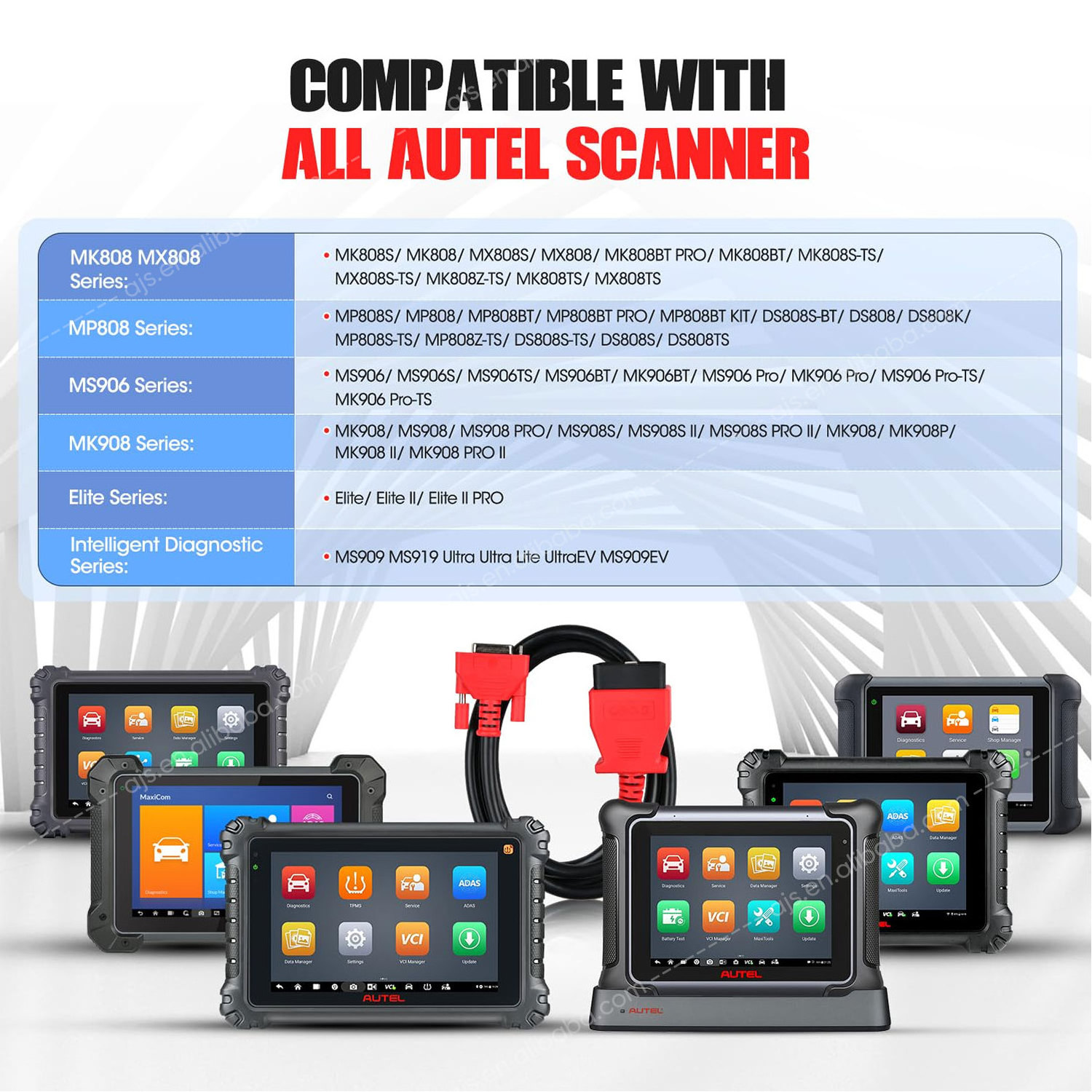 Autel Car Full System Diagnostic Tool Universal For MK808 MP808 MX808 16 PIN OBD 2 Scanner Test Cable