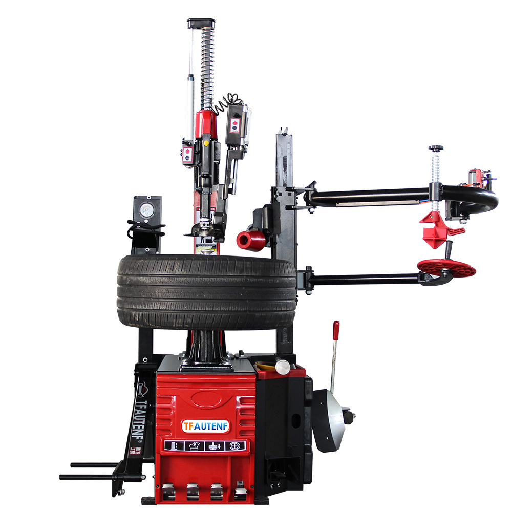 Fully automatic CHINA 12-26'' touchless lever-less tire changer machine with swing arm and tire lifter for Dismounting car tyre