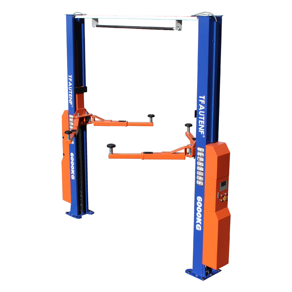 TFAUTENF intelligent control system overhead two post car lift clear floor 2 post auto lift heavy duty hydraulic lifter