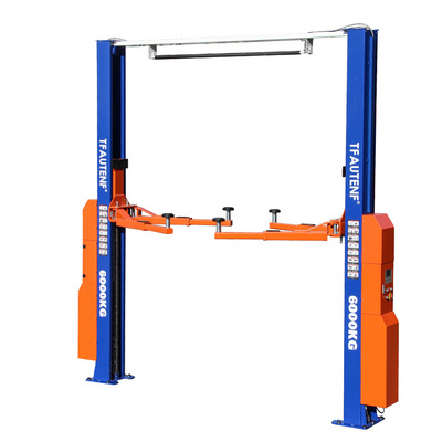 TFAUTENF intelligent control system overhead two post car lift clear floor 2 post auto lift heavy duty hydraulic lifter