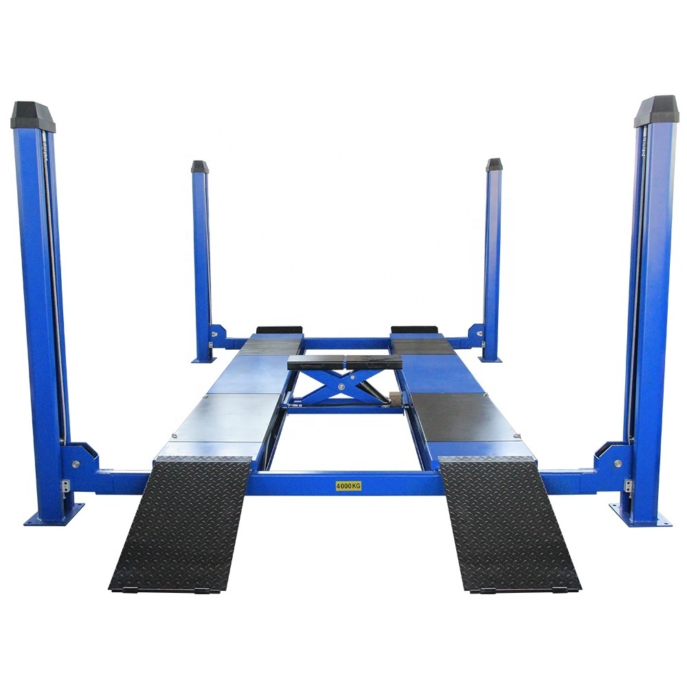 TFAUTENF 4 tons 9000 lbs hydraulic four post car lift / lifter with rolling jack