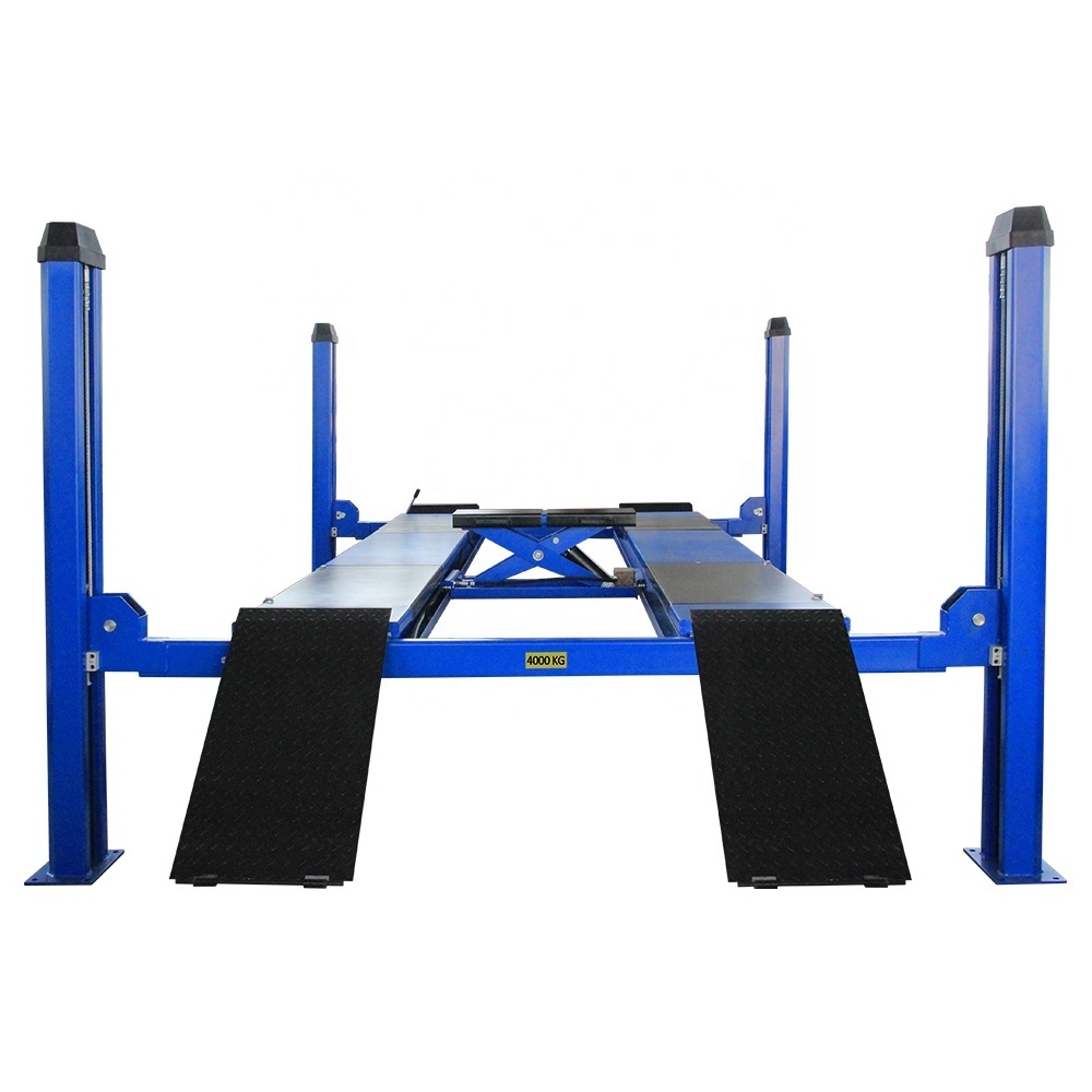 TFAUTENF 4 tons 9000 lbs hydraulic four post car lift / lifter with rolling jack