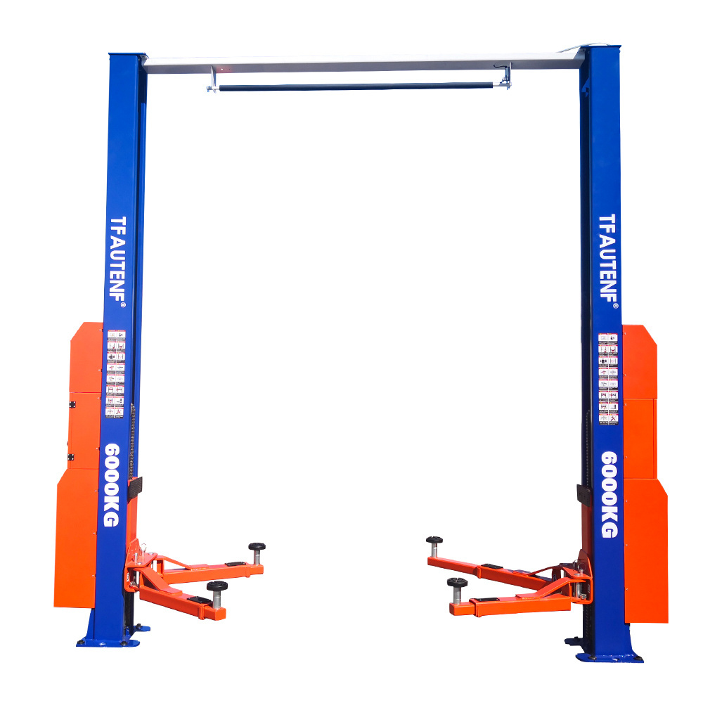 TFAUTENF intelligent control system overhead two post car lift clear floor 2 post auto lift heavy duty hydraulic lifter