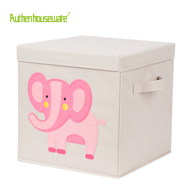 Collapsible Recycled Non-Woven Organizer for Toys/Books/Clothes/Laundry Animal Foldable Storage Cubes Bins Boxes Kids Baby