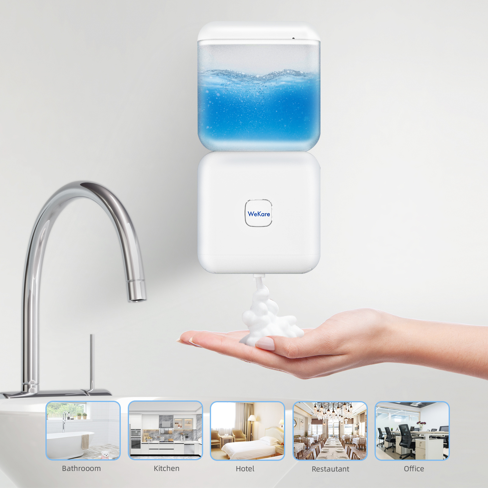 Soap Dispenser Pump Alcohol Liquid Foaming Sanitizer Gel Wall Mounted Automatic Soap Dispenser Hand Free Spray Dispenser