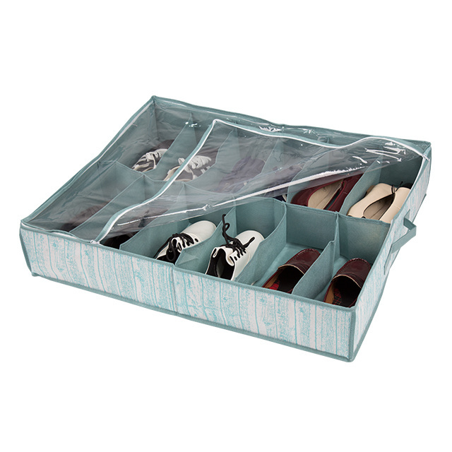 Collapsible Underbed Storage Box Shoe Box with Visible Lid Folding Organizer Underbed Closet Solution Big Stackable Shoe Box