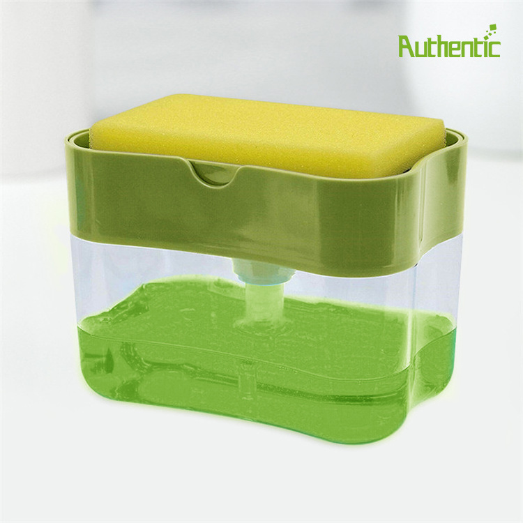 Whole Sales Sponge Included Dish Soap Dispenser and Stable Sponge Holder for Kitchen Sink Easily Press Down on The Top Plate