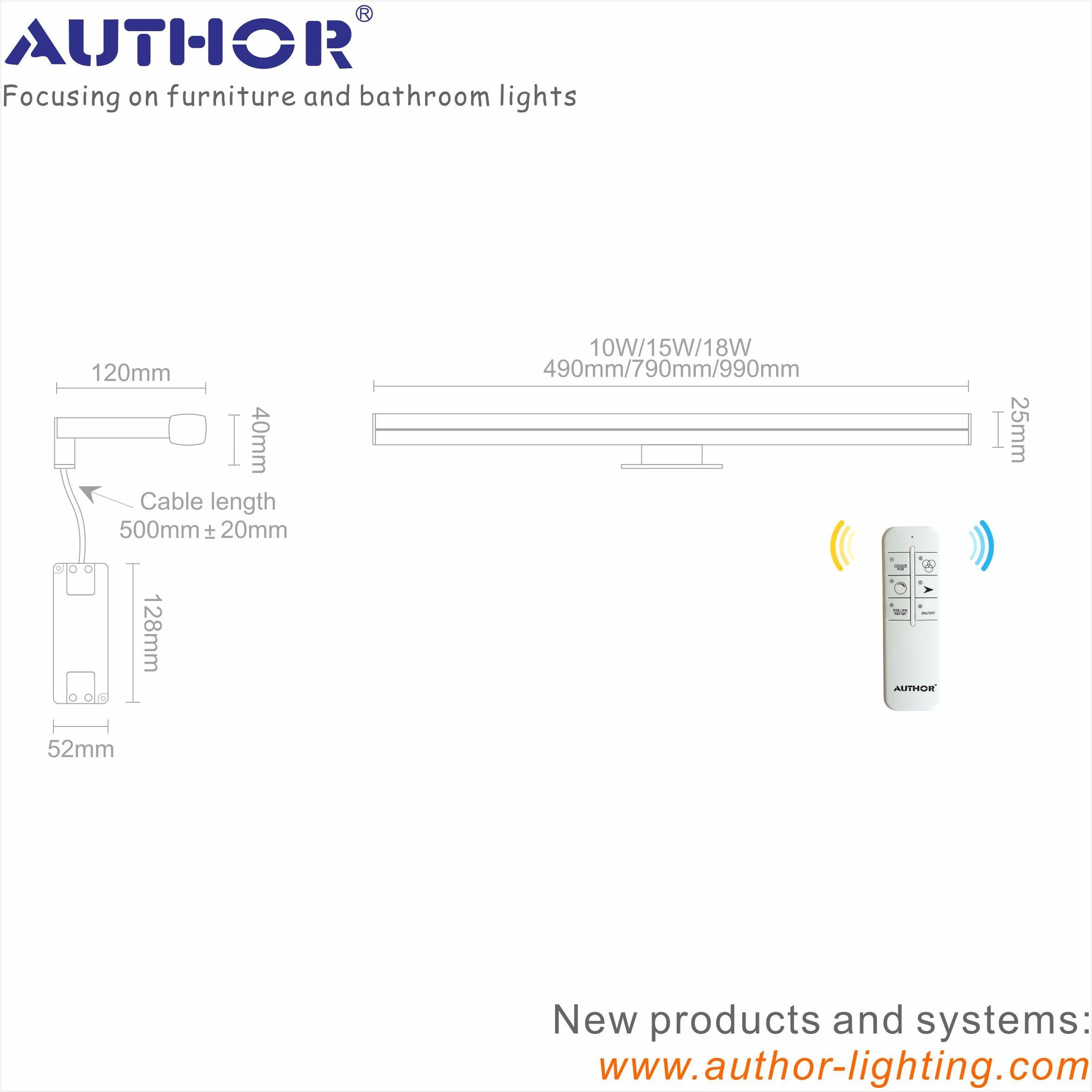 Remote control CCT change dimmable IP44 LED bathroom light vanity mirror light 6369