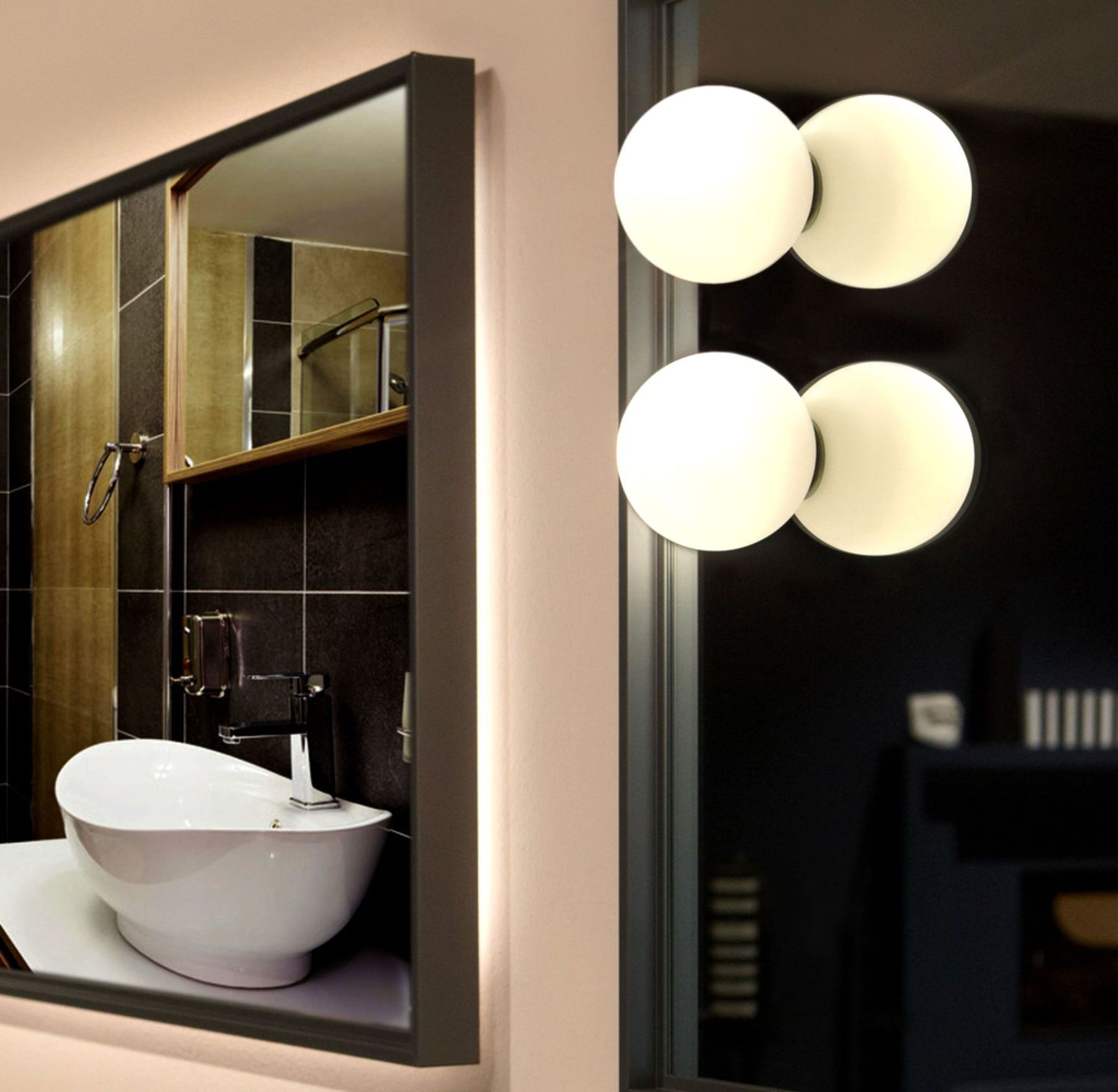 Globe glass IP44 LED bathroom mirror light make-up mirror light 2335