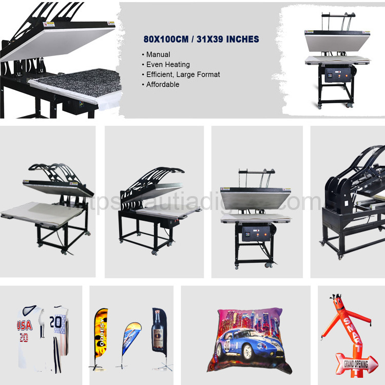 New Large Format LCD Displays 60 80 100cm Large Format Sublimation Heat Press Machine for Tshirt