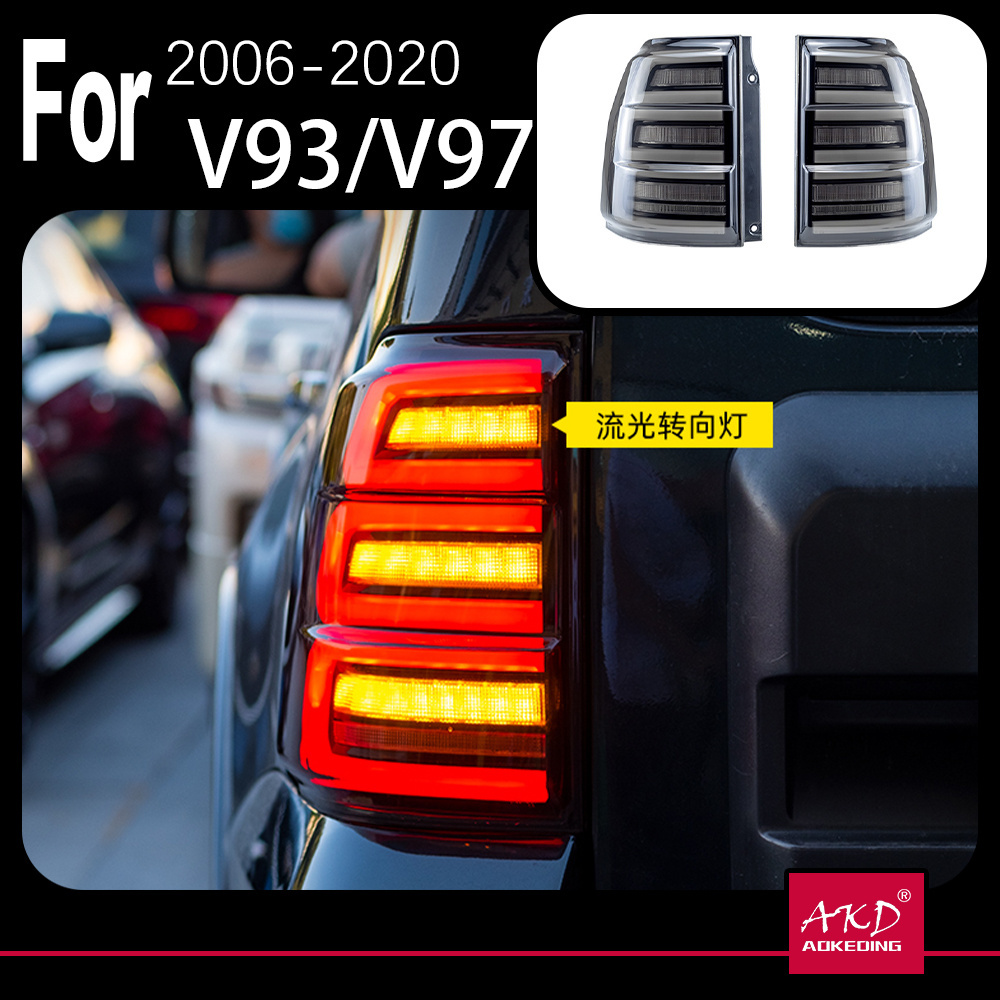 AKD Car Styling Accessories Rear Lamp for Pajero V93 TailLights 2006-2020 Pajero V97 LED Tail Light V87 DRL Brake Signal Reverse