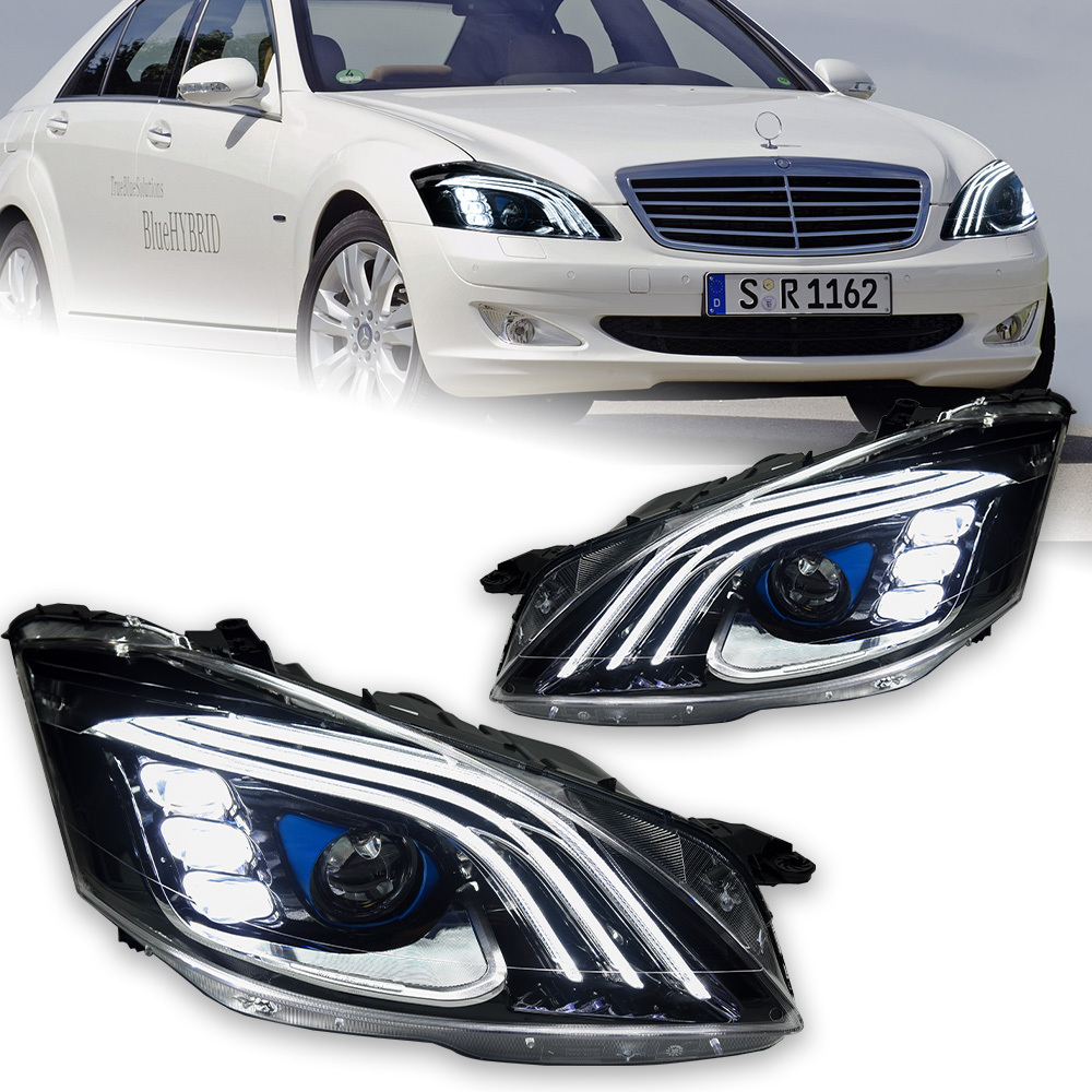 AKD Car Styling Head Lamp forBenz W221 Headlights 2006-2009 S300 S400 Headlight LED DRL Signal Maybach Style Projector Lens